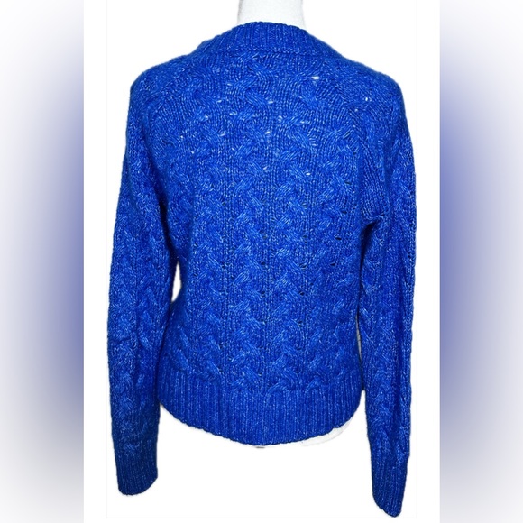 Lucky Brand Quinn Cable Knit Royal Blue Pullover Size Small - Picture 4 of 6